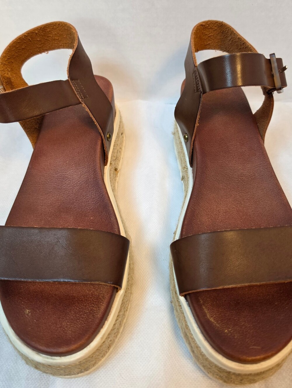 MIA Kiera Cognac Espadrille Platform Sandals Size 7 - Picture 2 of 6